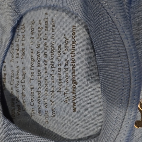 Frogman Blue Graphic T-Shirt with Colorful Frog Print, New Size S - Picture 5 of 6